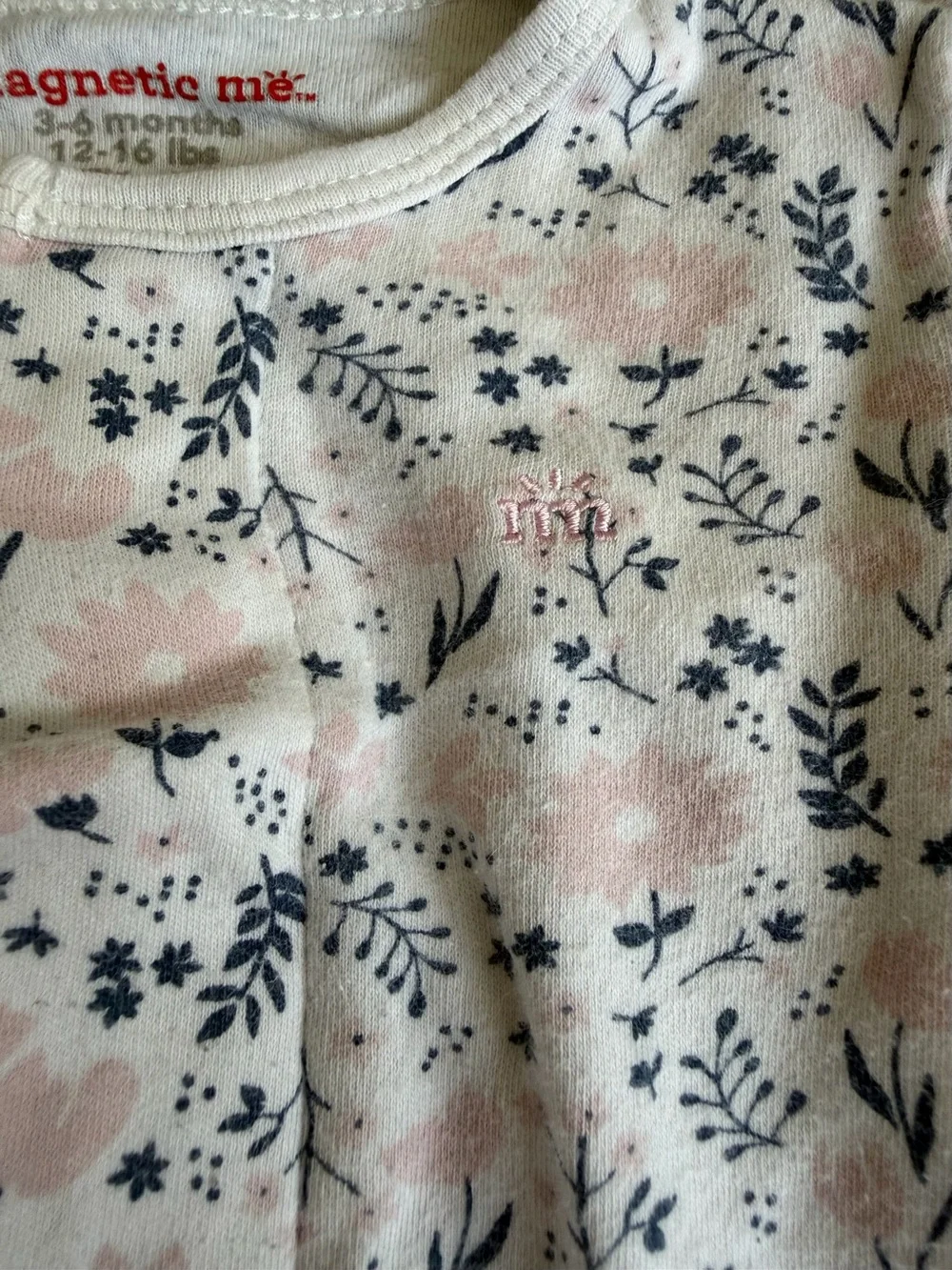 Magnetic Me One-Piece with Pink Floral Print, 3-6M